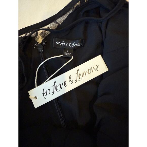 For Love & Lemons NWT Black Bette Lace Mini Dress size Large - Picture 8 of 15